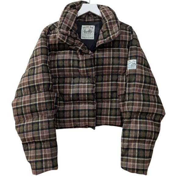 Dairy Boy Cedar Plaid Puffer Women's XL Brown/Green - Picture 4 of 11